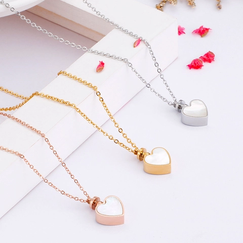 Gioielli Cuore Collana Bracciale E Orecchini Acciaio Inossidabile Conchiglia Elegante Moda Donne