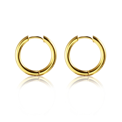 Orecchini a Cerchio in Acciaio al Titanio per Uomo Donna Stile Punk Hip Hop Huggie Orecchini Lucidati Oro Argento Nero Gioielli