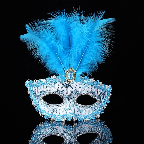 Venezianische Maskenball Maske Für Damen Spitze Feder Prinzessin Maske Halloween Party Karneval Sexy Kostüm Gesicht Dekoration