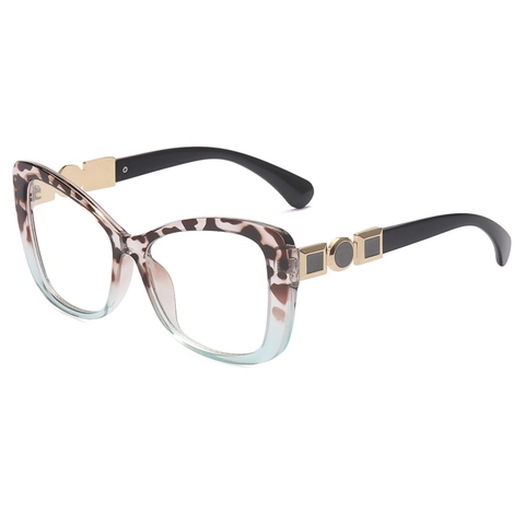 Occhiali Occhi Di Gatto Quadrati Anti Luce Blu Retrò Tartarugati Montatura PC UV400 Decorazione Metallo Moda Donne