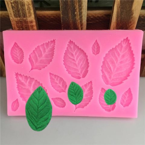 Leaf Shape Fondant Cake Mold Silicone Maple Foliage Chocolate Baking Tools DIY Crafting Dessert Decorating Pink