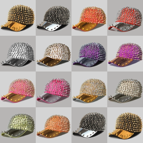 Cappello Da Baseball Stile Punk Con Borchie Metalliche Hip Hop Streetwear Moda Cappello Regolabile Per Uomini E Donne