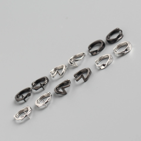 Orecchini A Cerchio Huggie In Argento Sterling 925 Geometrici Fulmine Croce Intrecciato Gioielli Per Uomo Donna Moda