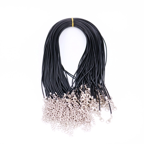 Cordino Collana Filo Cerato Corda Cuoio Con Chiusura Moschettone Metallo E Catena Estensione Per Accessori Creazione Gioielli DIY
