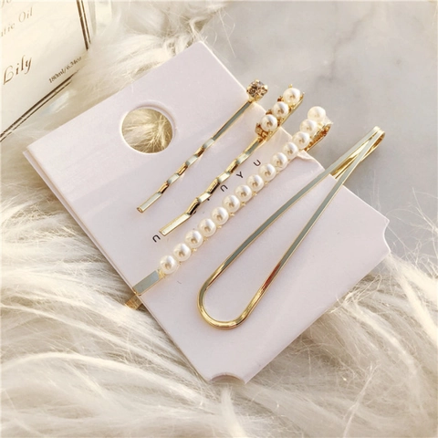 Fermagli Per Capelli In Lega Künstliche Perle Sintetiche Geometrico Strass Fiore Forcine Eleganti Accessori Per Capelli