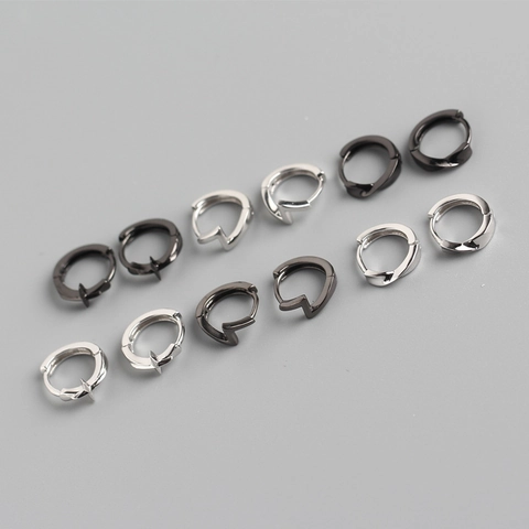 Orecchini A Cerchio Huggie In Argento Sterling 925 Geometrici Fulmine Croce Intrecciato Gioielli Per Uomo Donna Moda