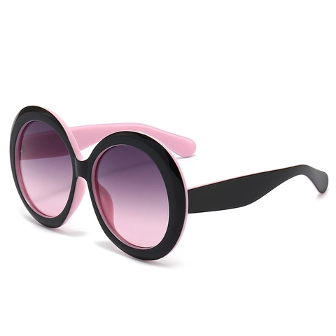 Occhiali Da Sole Rotondi Oversize Da Donna Montatura PC Lenti Sfumate AC Protezione UV400 Moda Retro Street Style