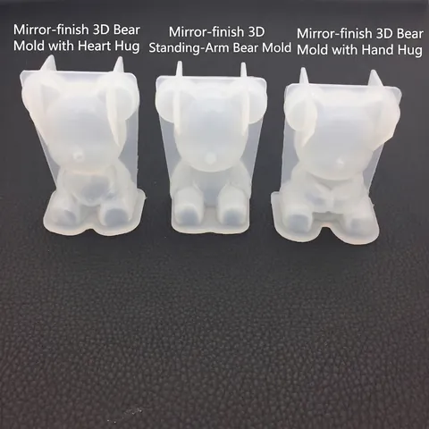 3D Sitting Bear Silicone Mold High Transparency Mirror Finish For DIY Resin Epoxy Aromatherapy Gypsum Candle Making Cute
