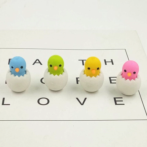 Gomme Per Cancellare Uovo Di Pulcino Da Covata Cartone Animato Carino Gomma TPR Cancelleria Creativa Regali Studenti