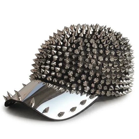 Cappello Da Baseball Stile Punk Con Borchie Metalliche Hip Hop Streetwear Moda Cappello Regolabile Per Uomini E Donne