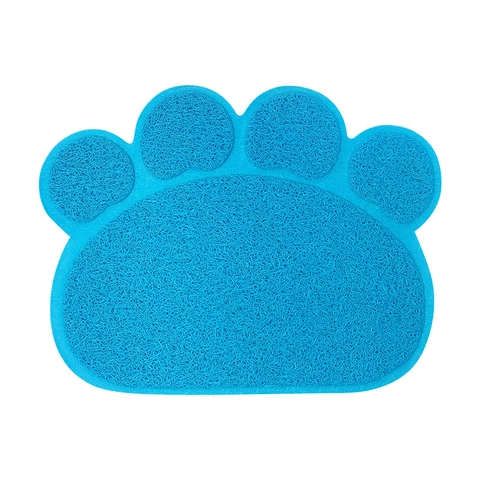 PVC Wire Loop Cat Litter Mat Paw Shaped Anti Slip Waterproof Pet Foot Pad For Litter Box Trapping Easy Clean Durable