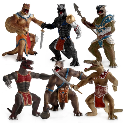Dinosauriër Krijger Actiefiguur Simulatiemodel Speelgoed Met Beweegbare Kaak En Harnas Fantasie Decoratie Plastic