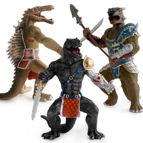 Dinosauriër Krijger Actiefiguur Simulatiemodel Speelgoed Met Beweegbare Kaak En Harnas Fantasie Decoratie Plastic