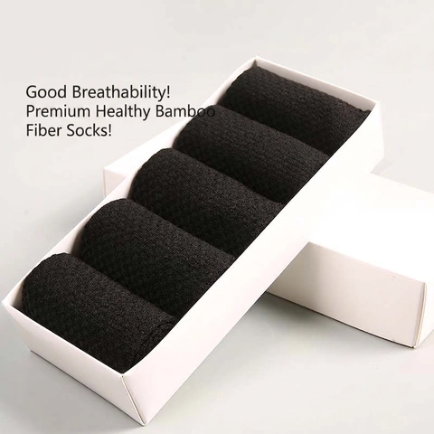 Men's Bamboo Fiber Socks Breathable Anti Odor Moisture Wicking Business Casual Short Mid Tube Solid Color Comfortable Soft
