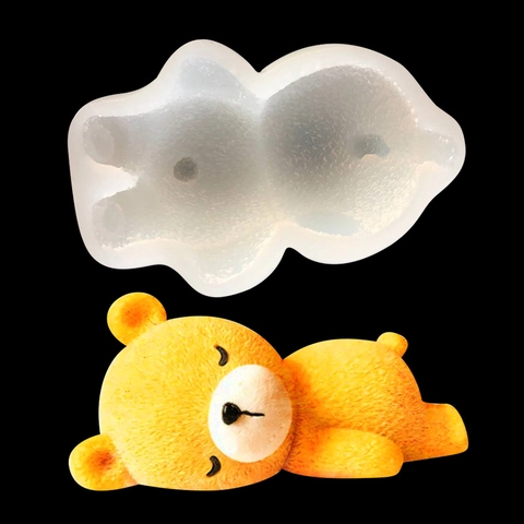 3D Schlafender Bär Silikonform Cartoon Tierform Für Mousse Kuchen Schokolade Gelee Fondant Backen Dekoration Hitzebeständig