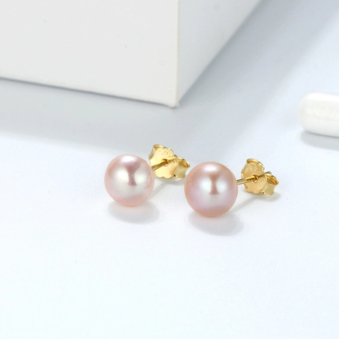 Natural Freshwater Pearl Stud Earrings With 925 Sterling Silver Earring Post Minimalist Elegant Jewelry For Women