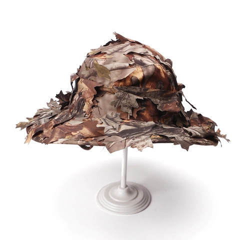 Chapeau De Pêcheur Camouflage Feuilles 3D Polyester Tactique Chasse Pêche Casquette Protection Solaire Extérieur Pour Hommes