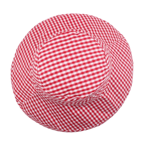 Women's Wide Brim Bucket Hat Plaid Checkered Pattern Sun Protection Foldable Summer Spring Cotton Polyester