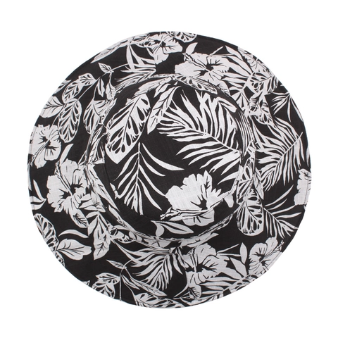 Women Reversible Bucket Hat Wide Brim Sun Protection Floral Tropical Print Cotton Polyester Summer Beach Travel Hat