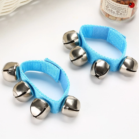Campanelli Regolabili Per Polso E Caviglia Cinturino In Nylon Con Sonagli Metallici Per Educazione Musicale Precoce Bambini