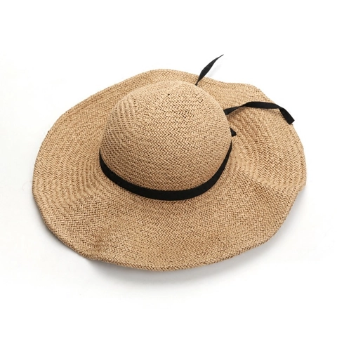 Cappello Di Paglia A Tesa Larga Da Donna Raffia Fiocco Pieghevole Protezione Solare Spiaggia Estate Elegante