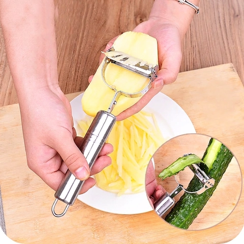 Stainless Steel Peeler And Julienne Shredder Double Head Fruit Vegetable Peeling Knife Multifunctional Kitchen Gadget