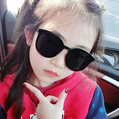 Kinder Sonnenbrille UV400 Schutz Katzenauge Rund PC Rahmen AC Gläser Modische Brille Für Jungen Und Mädchen