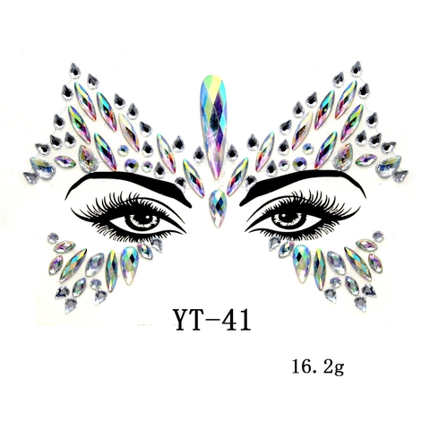 Face Crystal Stickers Rhinestone Face Gems Body Jewels Temporary Tattoo For Masquerade Festival Party Face Decoration