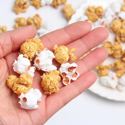 Ciondoli Popcorn Simulazione Resina Cibo Miniatura DIY Orecchini Pendenti Decorazione Custodia Telefono Novità
