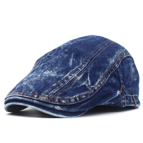 Vintage Washed Cotton Denim Beret Hat For Women Men Adjustable Newsboy Cap Flat Cap Sunshade Outdoor Casual Fashion Hat