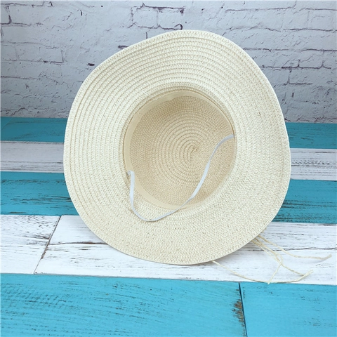 Women Straw Bucket Hat Foldable Wide Brim Sun Protection Vacation Beach Summer With Wood Beads Decor
