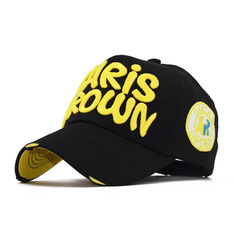 Cappellino Da Baseball In Cotone Lavato Consumato Regolabile Ricamo Lettere 3D Cappello Streetwear Hip Hop