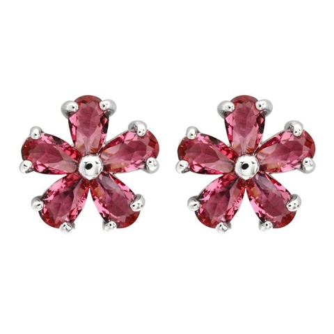 Pendientes De Botón De Flor Cobre Rodiado AAA Circonita Pétalos Gota De Agua Simple Elegante Joyería Dulce Regalo Para Mujer