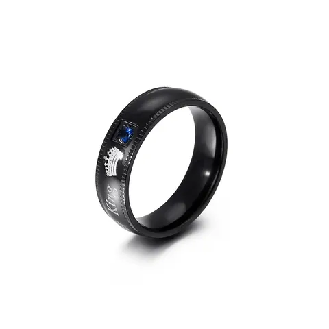 Krone Pärchen Ring Edelstahl Zirkonia Eingelegt King Queen Buchstaben Mode Schmuck Geschenk Für Liebhaber