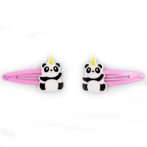 Barrettes À Cheveux Panda Dessin Animé Pour Enfants PVC Souple Rose Métal BB Clips Accessoires Cheveux Kawaii Filles