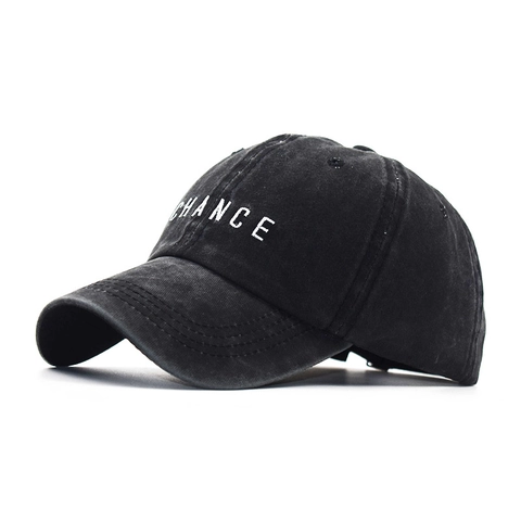 Cappellino Da Baseball In Cotone Lavato Vintage Distressed Alfabeto Chance Ricamo Cappello Regolabile Uomo Donna Streetwear