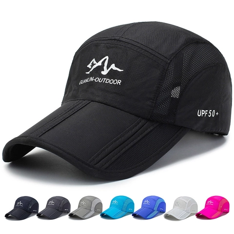 Cappello Da Baseball Sport All Aperto Asciugatura Rapida Rete Parasole UPF 50 Plus Pieghevole Regolabile Poliestere