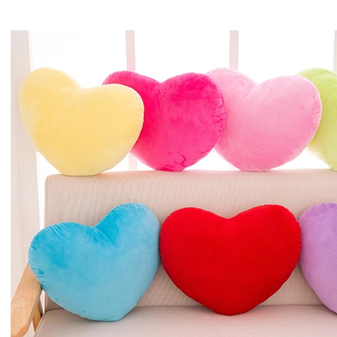 Heart Shaped Plush Pillow Soft Throw Cushion Home Decor Valentine Gift Wedding Party Decoration Heart-shaped