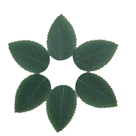 Artificial Green Leaves Satin Screen Printed Polyester Fabric For DIY Crafting Wreath Gift Box Decor Dark Green