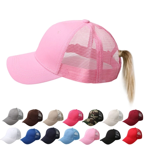 Paardenstaart Honkbalpet Mesh Ademend Verstelbaar Zomer Trucker Hoed Dames Heren Casual Sport Hoofddeksels