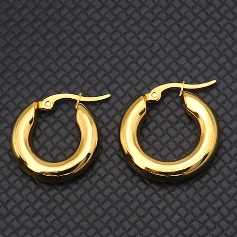 Orecchini A Cerchio Spessi Acciaio Inossidabile Lucido Minimalista Geometrico Tondo Cerchio Gioielli Moda Per Donna Uomo