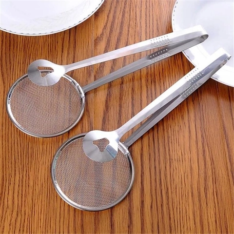 Clip De Filtro De Aceite De Freír De Acero Inoxidable Cuchara De Colador Pinzas Para Alimentos Herramienta De Cocina