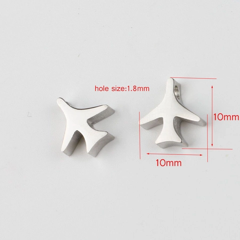 Airplane Charms Beads 304 Stainless Steel Mirror Polished Aircraft Pendants For DIY Jewelry Making Bracelet Necklace Crafting
