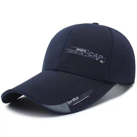 Berretto Da Baseball Unisex Misto Cotone Poliestere Visiera Lunga Protezione Solare Sport Stampa Lettere Regolabile Outdoor