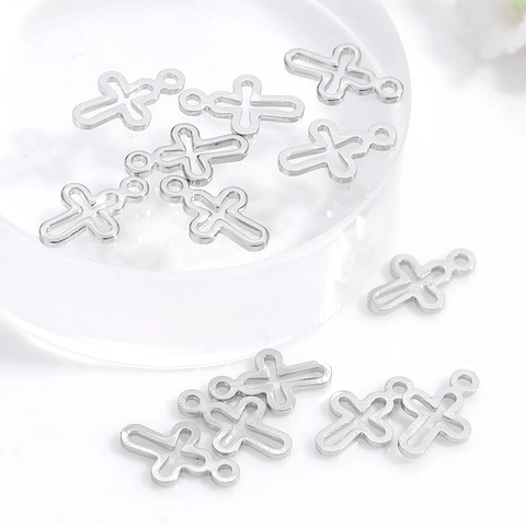 Hollow Cross Pendant Copper Gold Plated DIY Jewelry Making Charms For Necklace Bracelet Religious Style