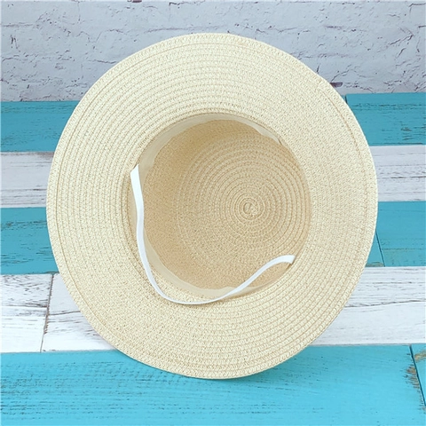 Women Woven Straw Sun Bucket Hat With Flower Garland Wide Brim Beach Vacation Breathable Windproof Rope