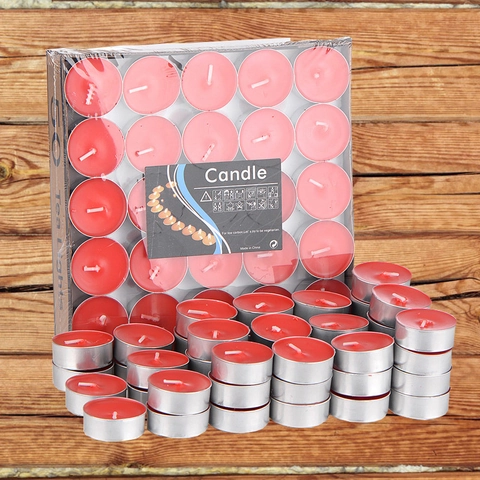 Round Tea Light Candles Smokeless Odorless Paraffin Wax And Aluminum Shell Romantic Wedding Proposal Valentine Party Decor