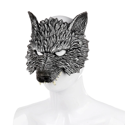 Maschera Di Lupo Realistica Maschera Di Lupo Mannaro 3D Con Zanne Morbida Schiuma RP Animale Per Halloween Carnevale Cosplay
