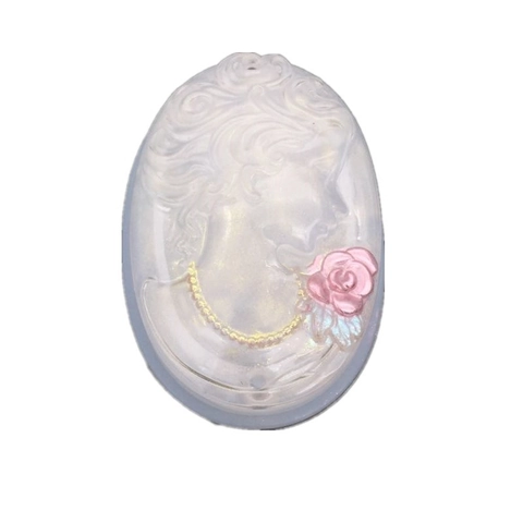 Oval Kameo Edeldame Porträt Relief Silikonform Für DIY Harz Handwerk Aromatherapie Gips Seife Spiegel Oberfläche