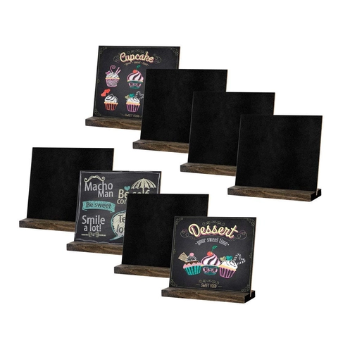 Mini Desktop Chalkboard Signs With Wooden Base Support Easel Message Board Ornament For Wedding Party Cafe Dessert Shop Decor